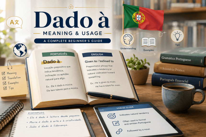 Dado à meaning explained Portuguese grammar guide for beginners with English translation