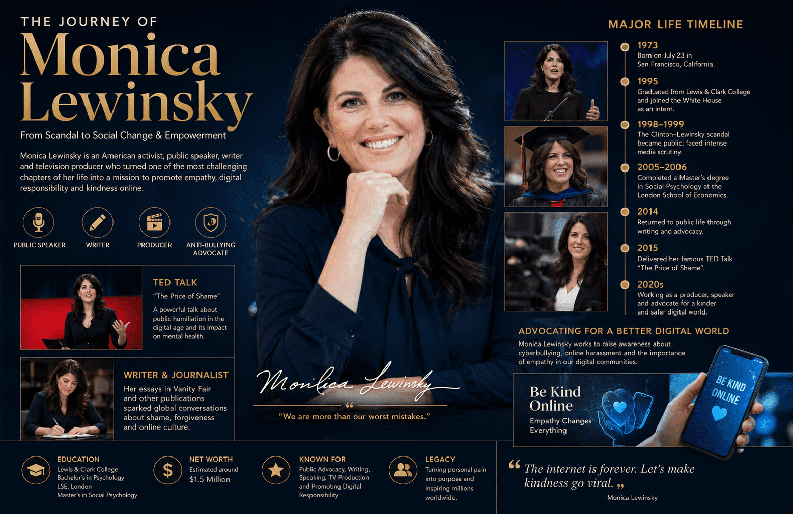 Monica Lewinsky public speaker and activist portrait
