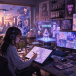 Doujin Moe digital art aesthetic illustration with anime-style creative visuals