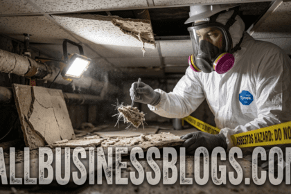 Asbestlint asbestos dust fibers close-up in air