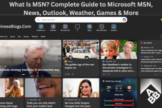 Microsoft MSN digital portal with breaking news, Outlook, weather, stocks, sports, and games on a modern homepage.